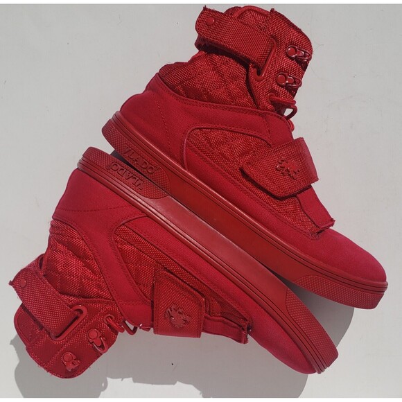 Vlado Footwear Mens Atlas II 2 Red Mono Hi-Top Shoes IG-1500-5R US Size 8 - Picture 12 of 16